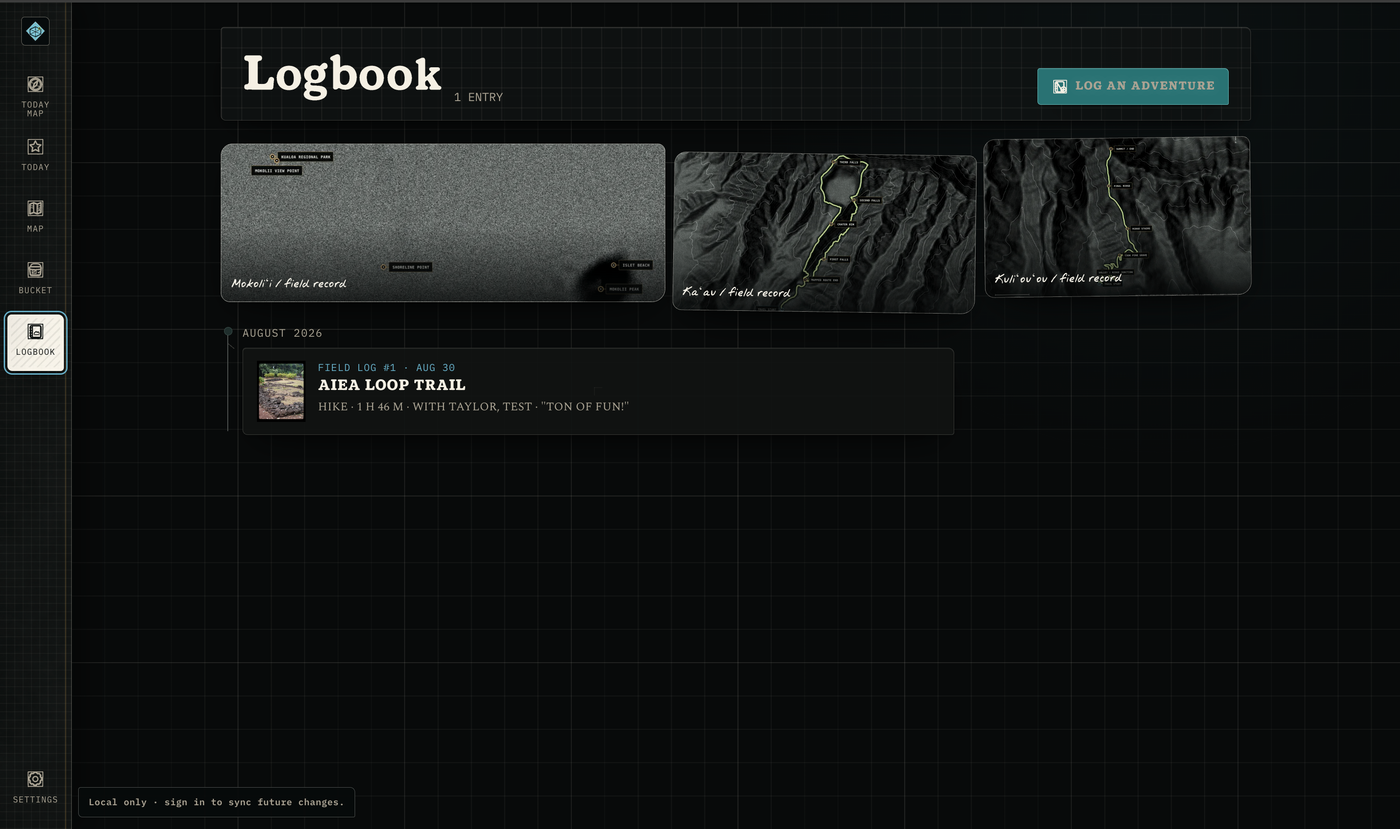 Logbook in Pali Fieldbook